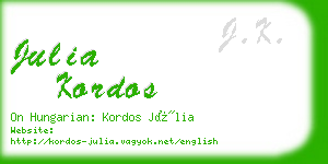 julia kordos business card